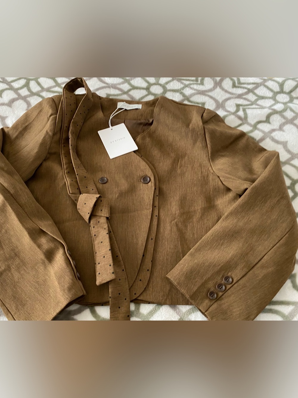 Women Brown Double-Breasted Blazer Premuim Quality from Thailand Brand New
